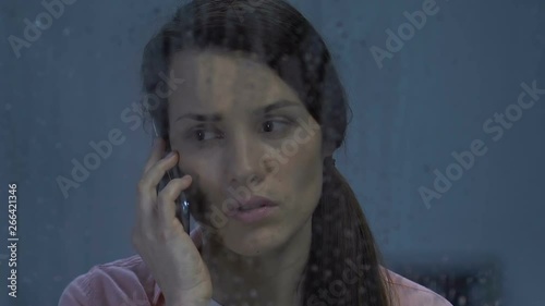 Unhappy female receiving news about relative death, suffering shock of loss