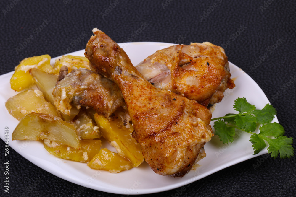 Roasted chicken legs with potato Roasted chicken legs with potato