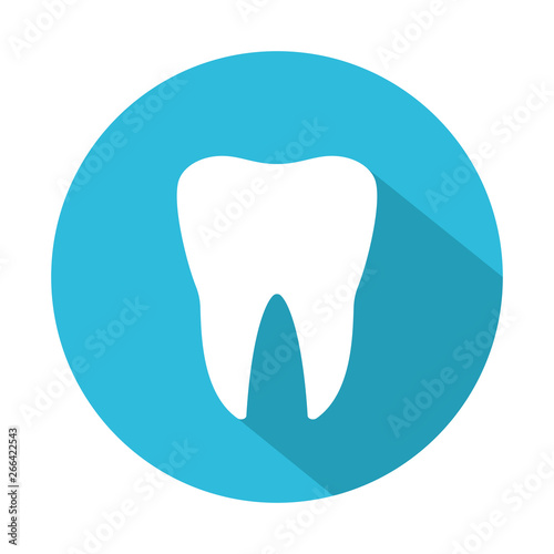 Tooth icon with shadow. Vector