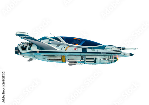 Fototapeta Naklejka Na Ścianę i Meble -  small space ship in a white background