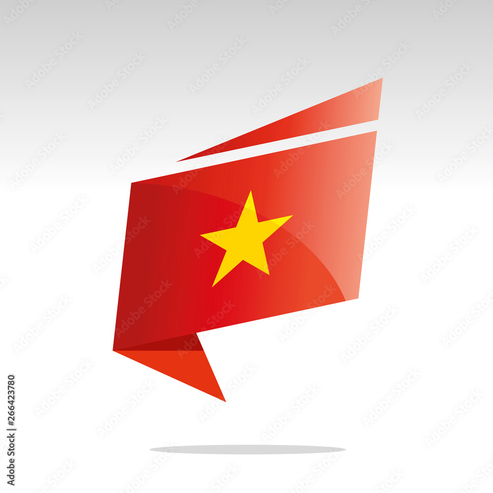 New abstract Vietnam flag origami logo icon button label vector New abstract Vietnam flag origami logo icon button label vector