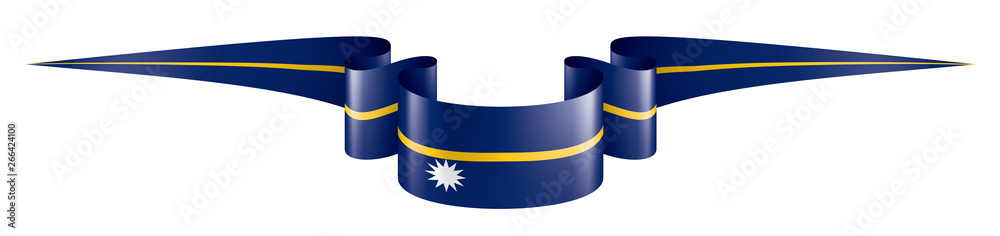 Nauru flag, vector illustration on a white background