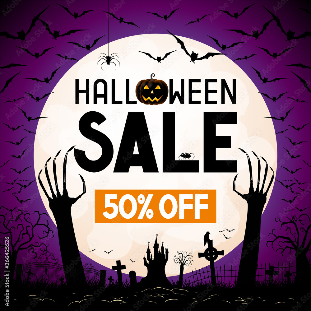 Halloween sale banner -50% - advertisement Halloween sale banner -50% - advertisement