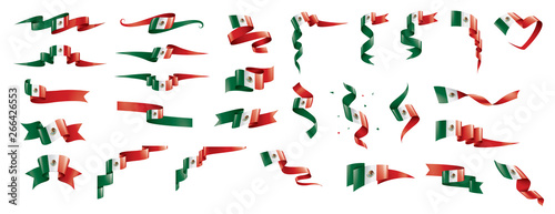 Mexican flag, vector illustration on a white background