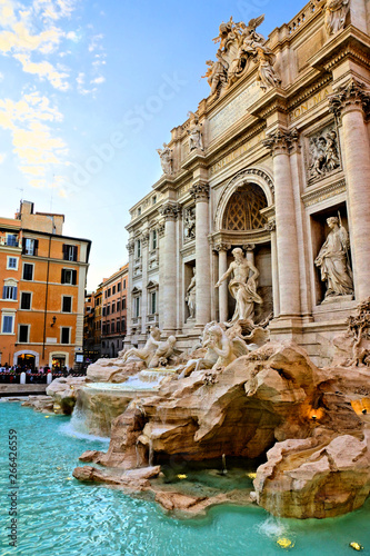 The iconic Trevi Fountain at dusk, Rome, Italy