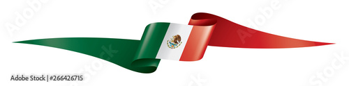 Mexican flag, vector illustration on a white background