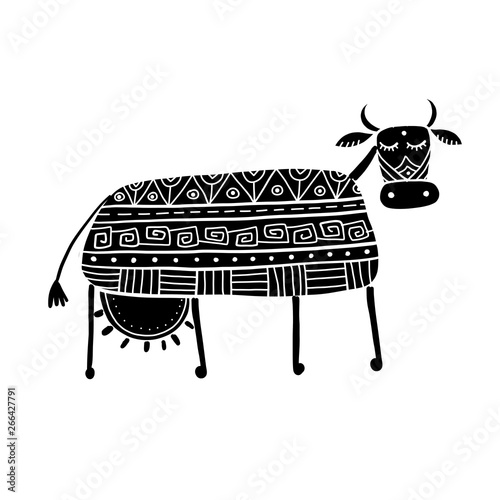 Funny cow, sketch for your design