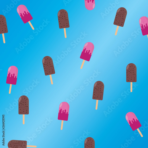 Ice cream blue background