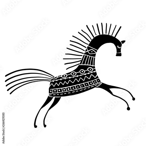 Abstract folk horse ornate for your design