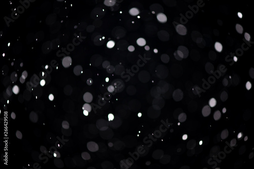 Real snowfall. Design pattern to overlay the image and create a snowfall effect. Deep black color