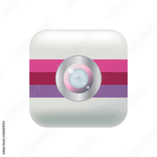 Photo camera app icon for mobile, vector illustration