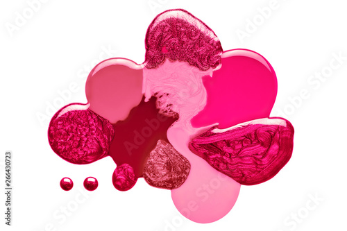 Obraz na plátne Artistic blend of red pink and crimson nail polish