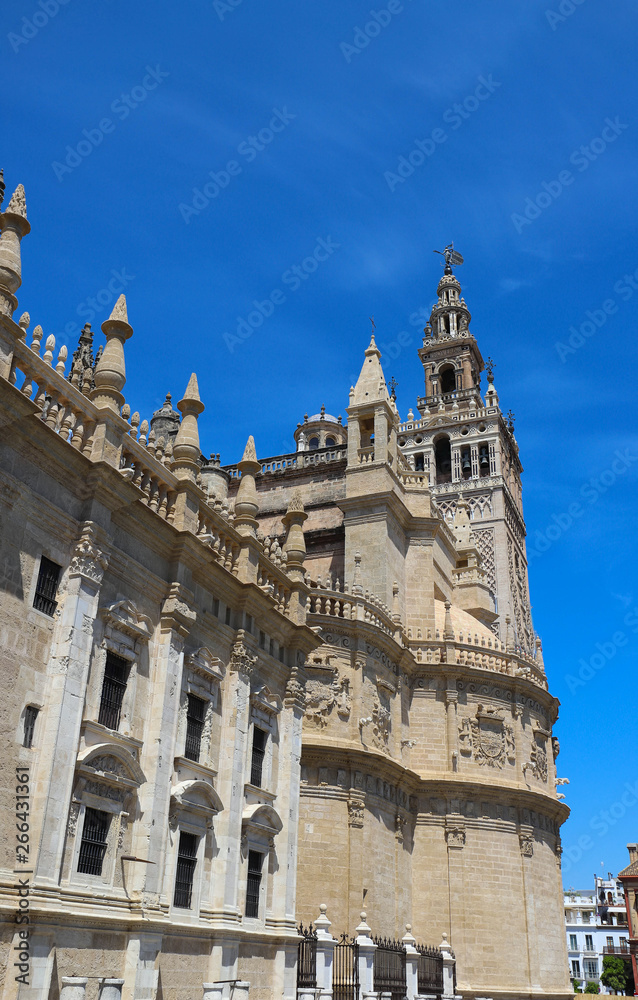 Fototapeta premium View of Seville Cathedral with the Giralda in the background