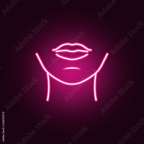 woman chin neon icon. Elements of body parts set. Simple icon for websites, web design, mobile app, info graphics photo