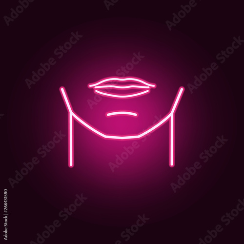 man chin neon icon. Elements of body parts set. Simple icon for websites, web design, mobile app, info graphics photo