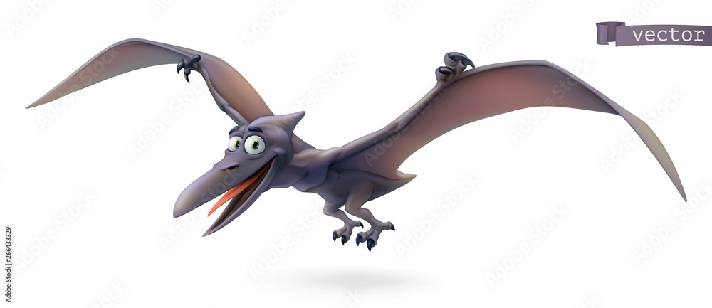 Dinosaur pterodactyloidea icon in cartoon style Vector Image