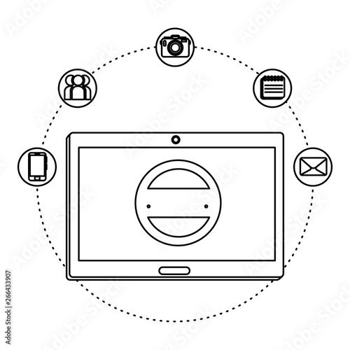 tablet device electronic with ecommerce icons