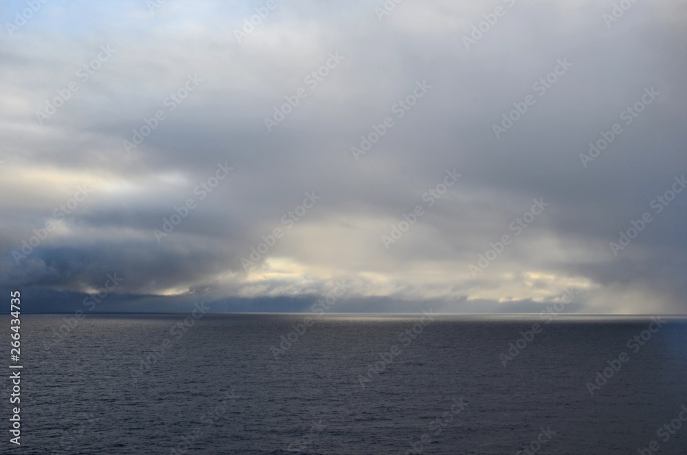 Clouds over the Pacific Ocean.