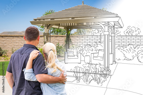 Couple Facing Pergola Drawi...