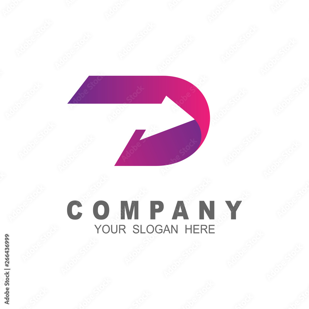 Initial letter d arrow logo design template, speed and arrow Initial letter d arrow logo design template, speed and arrow
