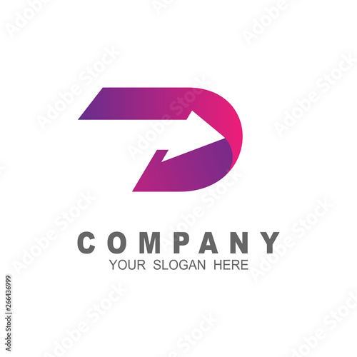 Free Download Initial letter d arrow logo design template, speed and arrow - GFXLoad