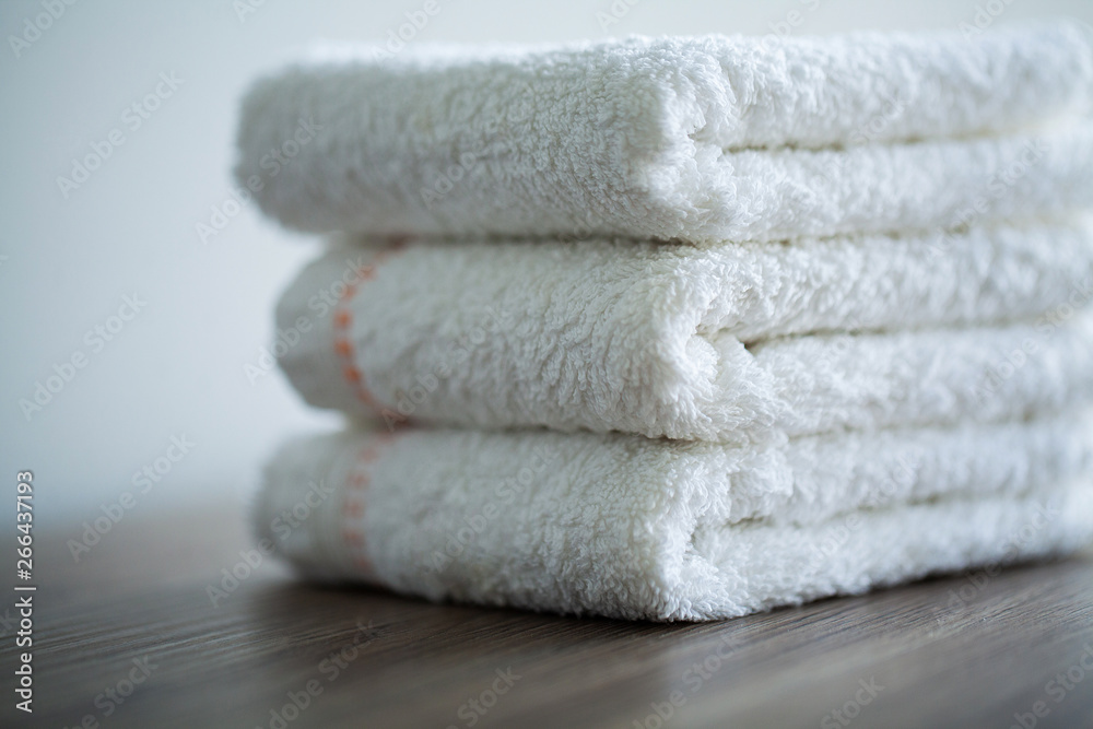 Spa. White Cotton Towels Use In Spa Bathroom. Towel Concept. Photo For Hotels and Massage Parlors. Purity and Softness. Towel Textile Spa. White Cotton Towels Use In Spa Bathroom. Towel Concept. Photo For Hotels and Massage Parlors. Purity and Softness. Towel Textile
