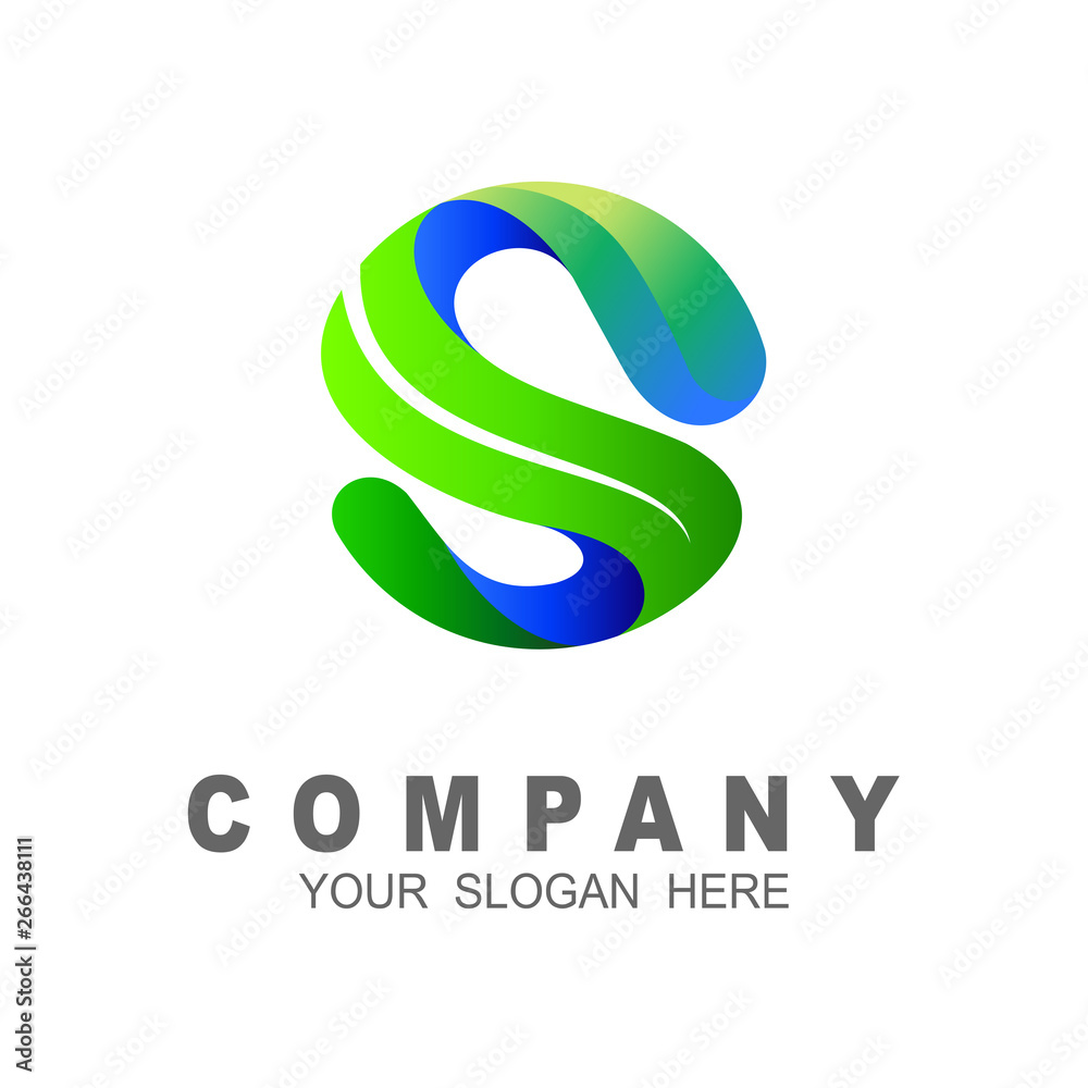 Letter s with green leaf logo concept perfect for health and green related business Letter s with green leaf logo concept perfect for health and green related business
