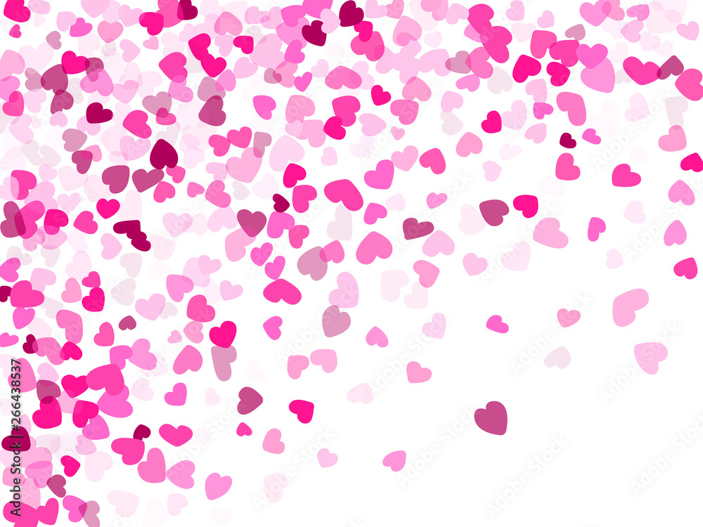 Hearts confetti flying vector background graphic design.