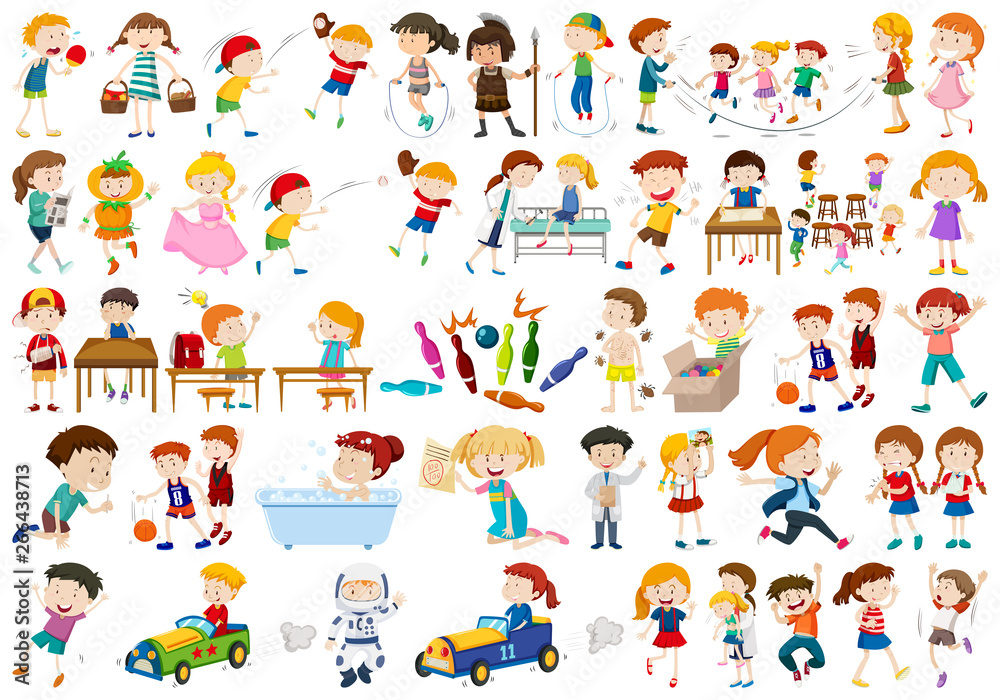 Set of children character