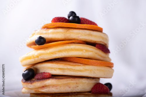 pancake stack with berries ...
