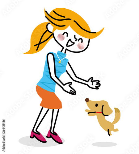 女性と愛犬