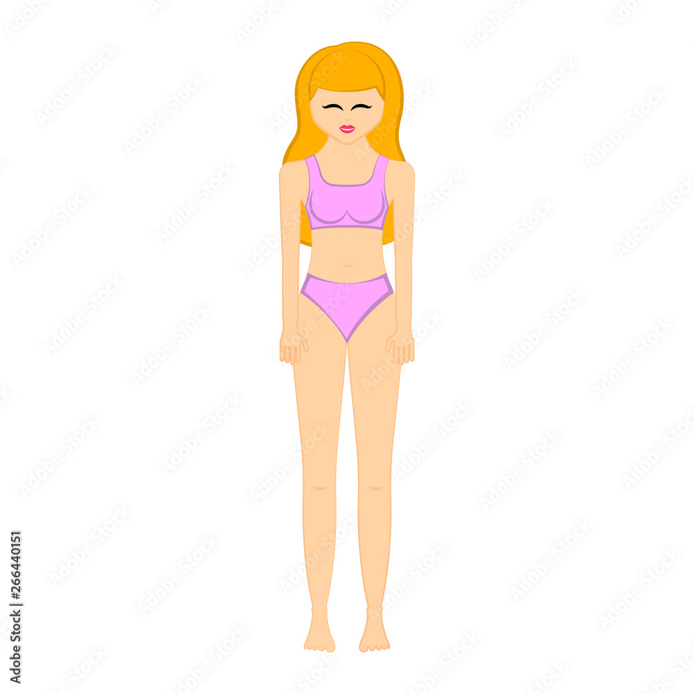 Isolated beauty woman in underwear - Vector image Isolated beauty woman in underwear - Vector image