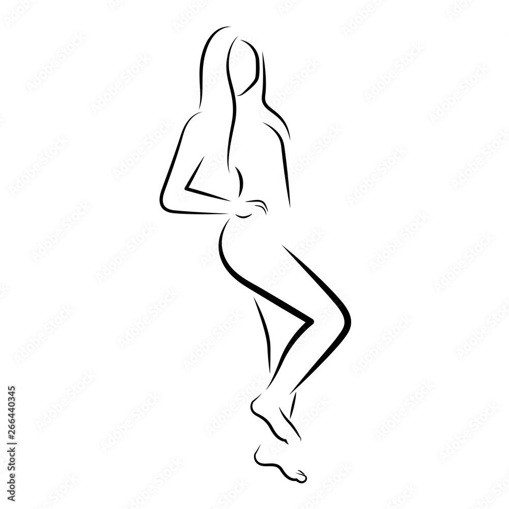 isolated outline of a beauty woman - Vector isolated outline of a beauty woman - Vector