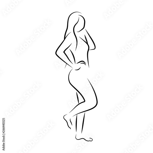 isolated outline of a beauty woman - Vector