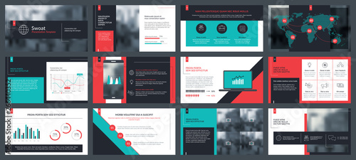 Elements of infographics for presentations templates