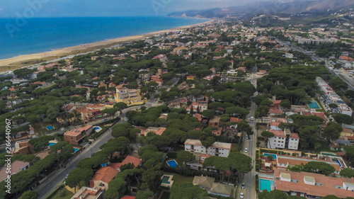 Aerial view in residential area of Barcelona. Castelldefels. Spain.