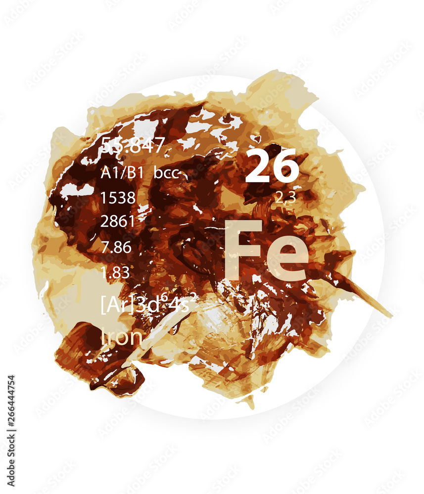 Fototapeta premium Iron icon - Watercolor paint - Badge style