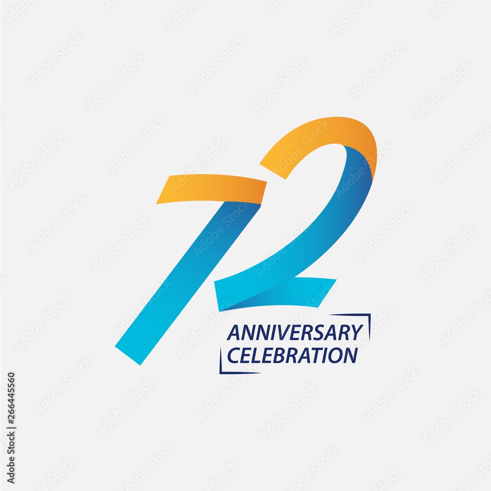 72 Year Anniversary Celebration Vector Template Design Illustration 72 Year Anniversary Celebration Vector Template Design Illustration