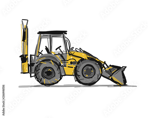 Escavator, sketch for your design