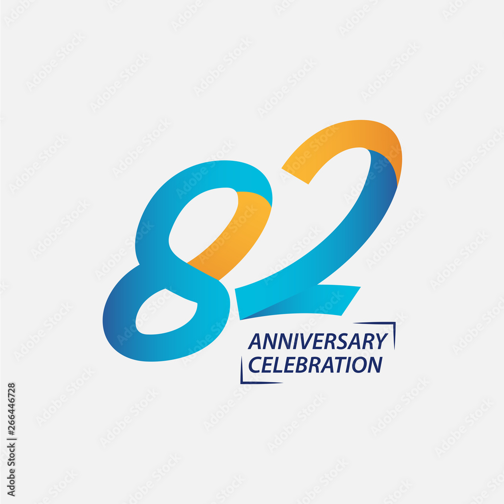 82 Year Anniversary Celebration Vector Template Design Illustration