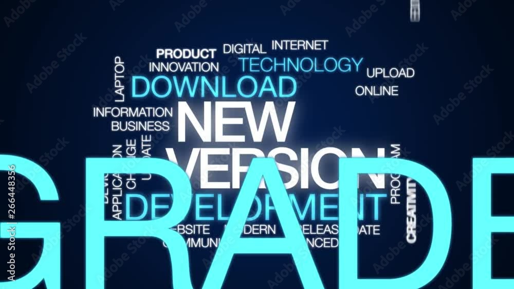 New version animated word cloud. Kinetic typography.