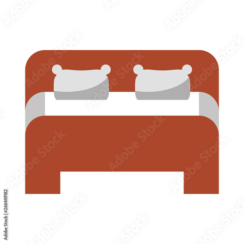 Bed king size frontview cartoon