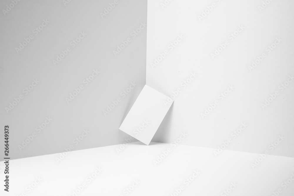 perspective view of business card on white space perspective view of business card on white space