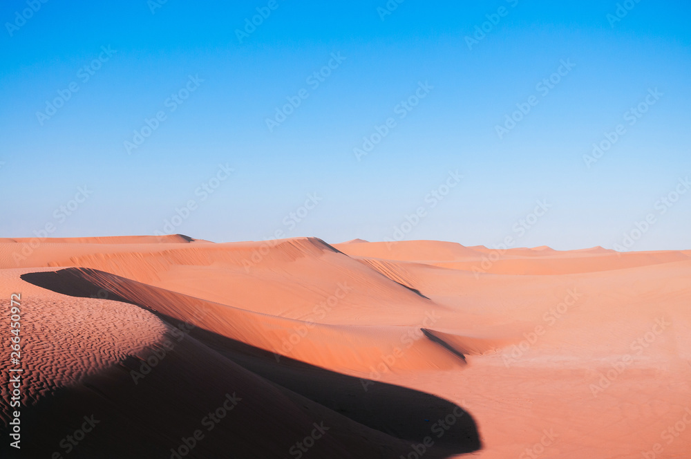 Wide desert sand dune scenery of Al Wathba near Dubai - Abu Dhabi