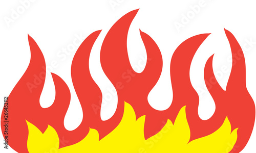 Fire flame isolated illustration on white background