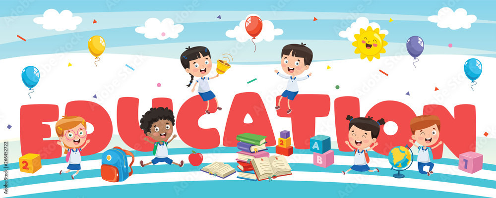 Vector Illustration Of Children Education Vector Illustration Of Children Education