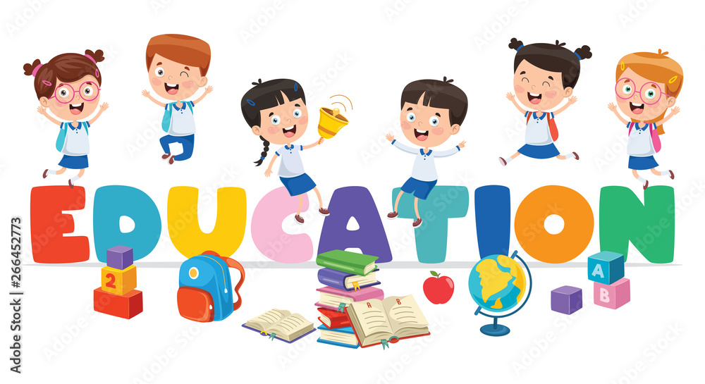 Vector Illustration Of Children Education Vector Illustration Of Children Education