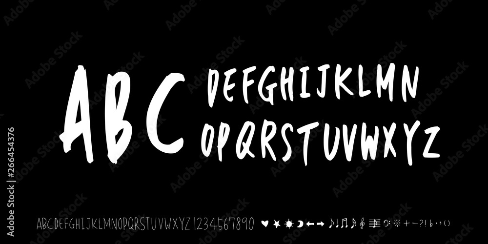 Obraz premium 벡터 문자 / 손으로 쓴 글씨체