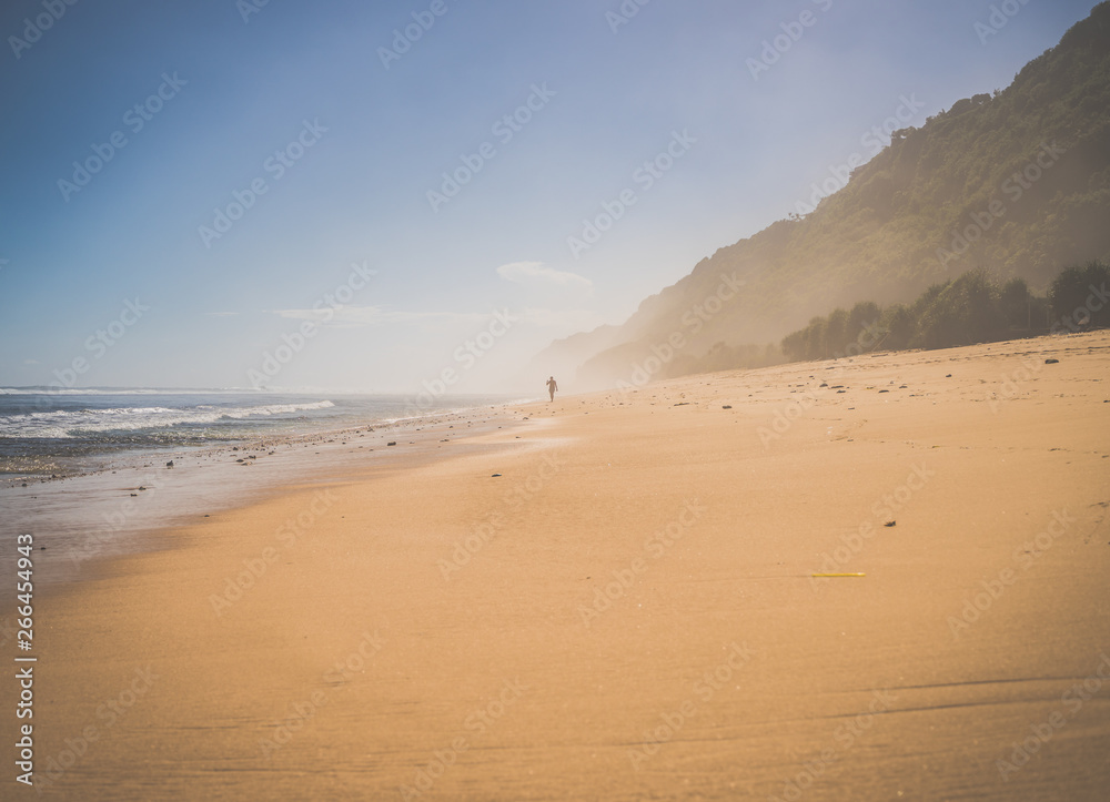 isolated person on the beach isolated person on the beach
