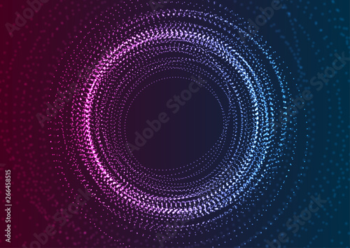 Neon flowing futuristic particles abstract background